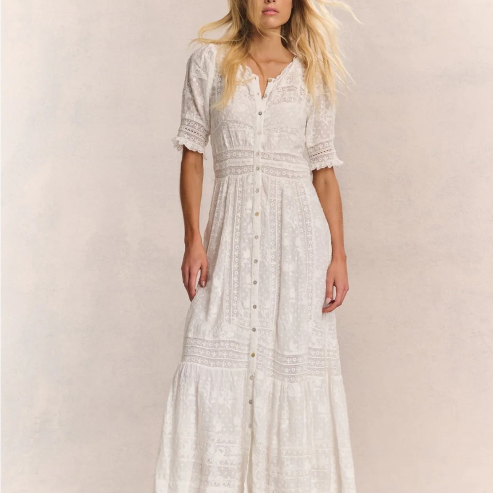 LoveShackFancy Minka Maxi Dress 
White Button-Down Maxi Dress